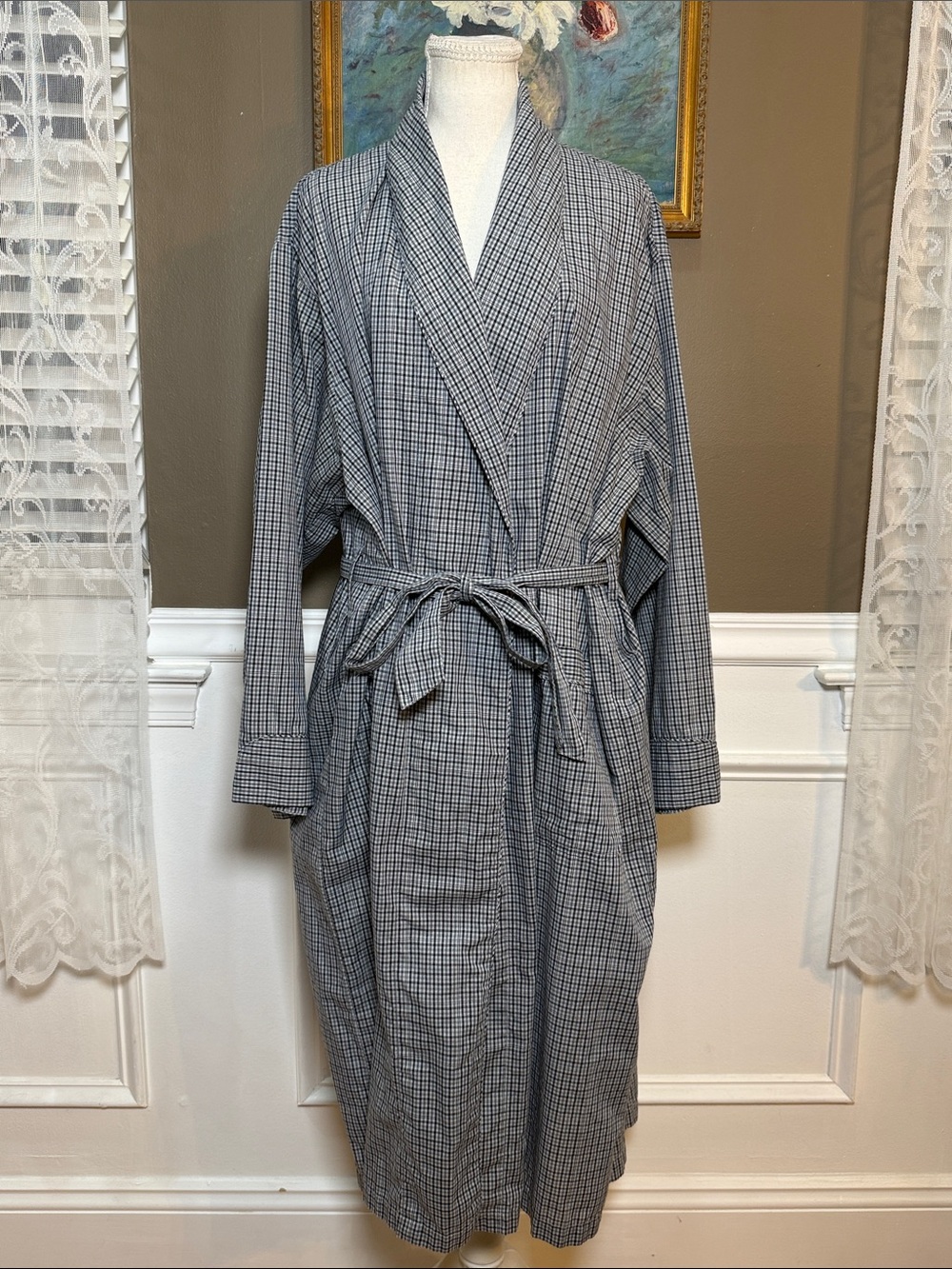 Vintage Christian Dior Monsieur Robe de Chambre Plaid Men’s Robe One Size